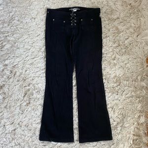 VINTAGE Black lace up pants